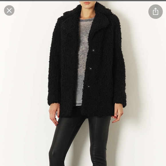 Coats | Topshop Teddy Fur Pea Coat 